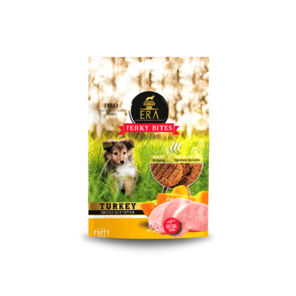 Snack ERA Jerky Puppy de Pavo enriquecido con Calabaza para Cachorro