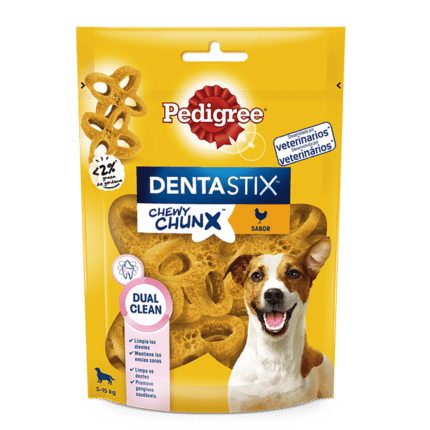 Pedigree Dentastix Chewy Chunx Snack Dental para Perros Pequeños Sabor Pollo, 68g