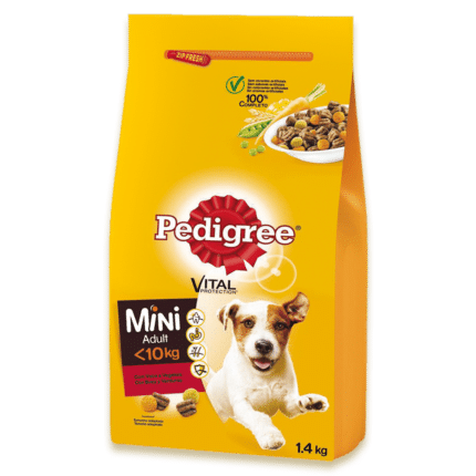 Pedigree Pienso para Perros Adultos Mini Sabor Buey y Verduras 1,4kg