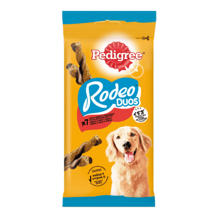 Pedigree Rodeo Duos Snack para Perros Sabor Queso y Buey 123g