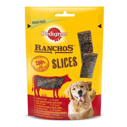 Pedigree Ranchos Slices Snack para Perros Sabor Ternera, 60g