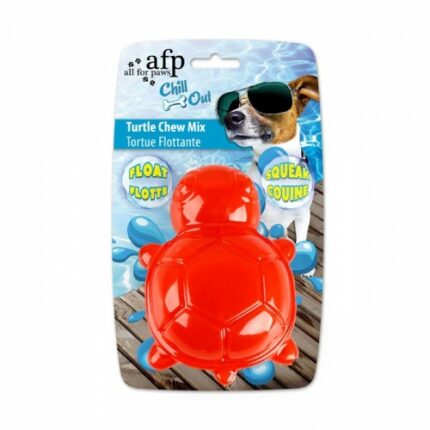 All For Paws Juguetes de TPR Flotantes Animales Chill Out Tortuga Chew