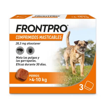 Frontpro Antiparasitario Masticable Perros 4kg a 10kg - 3 Comprimidos