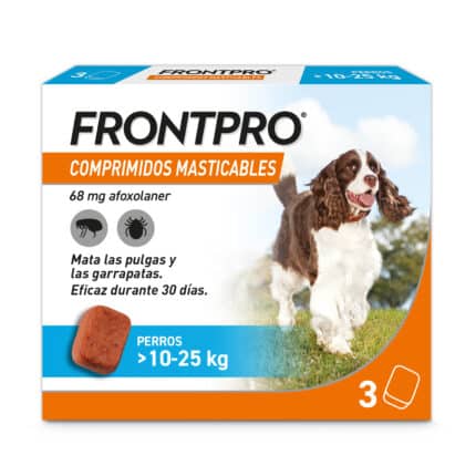 Frontpro Antiparasitario Masticable Perros 10kg a 25kg - 3 Comprimidos
