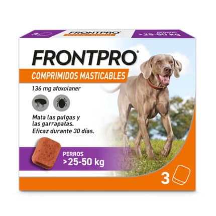 Frontpro Antiparasitario Masticable Perros 25kg a 50kg - 3 Comprimidos
