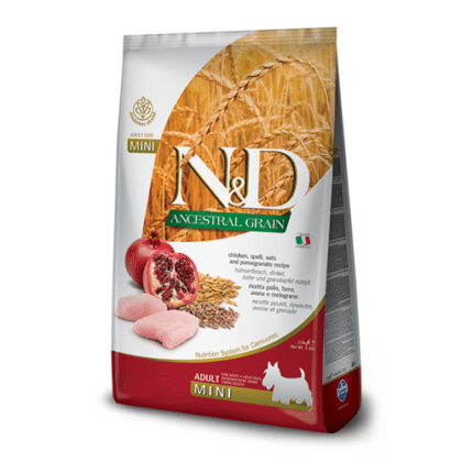 Farmina para perros - N&D Ancestral Grain Canine - Pollo & Granada Adult Mini