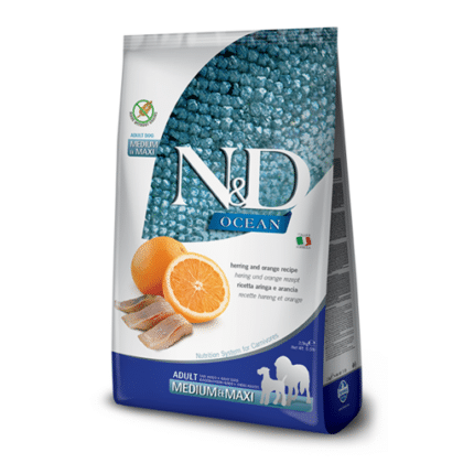 Farmina para perros - N&D Ocean canine - Arenque y naranja Adulto Medium & Maxi