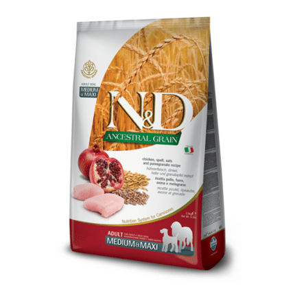 Farmina para perros - N&D Ancestral Grain Canine - Pollo & Granada Adult Medium & Maxi