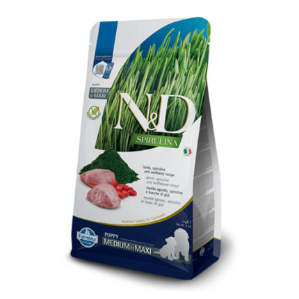 Farmina para perros - N&D Spirulina canine - Cordero, Spirulina y bayas de goji puppy medium & maxi