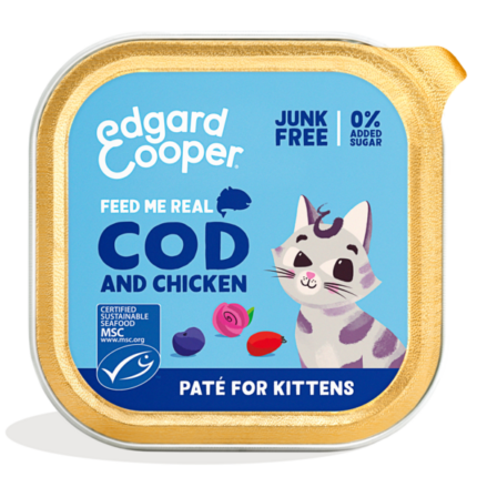 Edgard & Cooper Bacalao Y Pollo - Paté Tarrina 85 g Para Gatitos