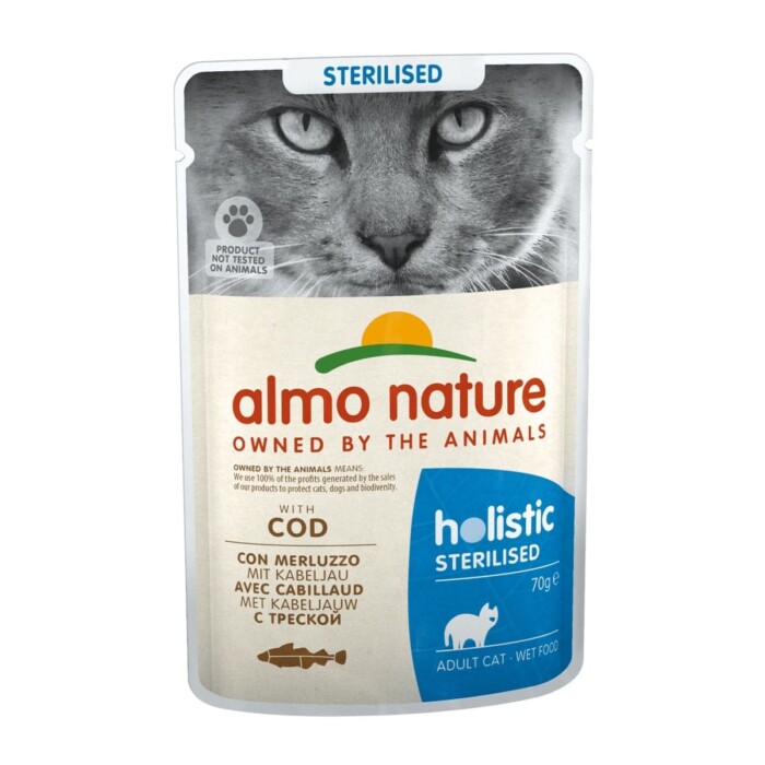 Almo Nature Cat Wet Holistic Sterilised Bacalao 70g - Imagen 1