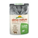 Almo Nature Cat Wet Holistic Antihairball Buey 70g
