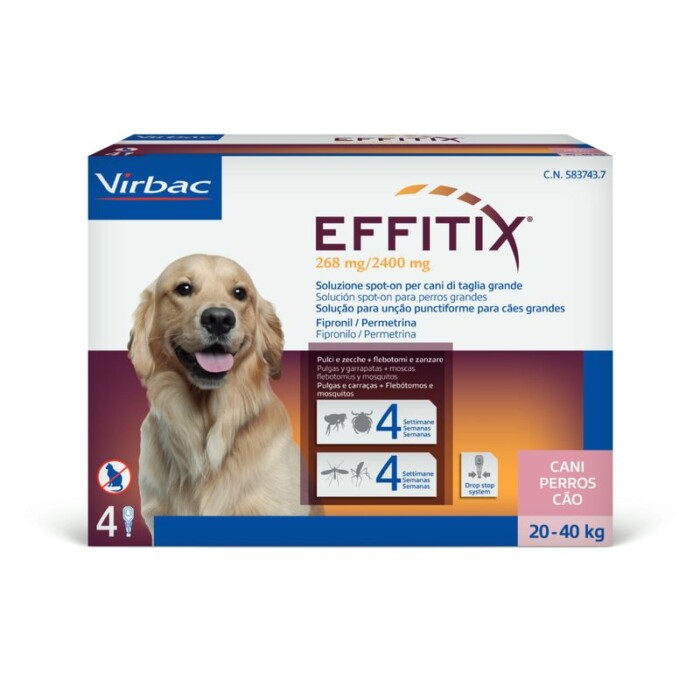 Effitix Antiparasitario Perros 20-40Kg Caja 4 Pipetas - Imagen 1