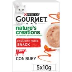 PURINA® GOURMET® NATURE'S CREATIONS Exquisito Puré Snack Liquido con Buey y Tomate