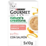 PURINA® GOURMET® NATURE'S CREATIONS Exquisito Puré Snack Liquido con Salmón y Zanahoria
