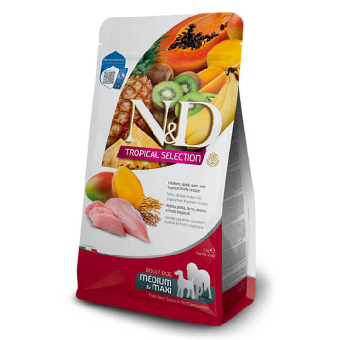 Farmina para perros - N&D Tropical Selection - Pollo, Avena y Frutas Tropicales Adult Medium & Maxi - Imagen 1