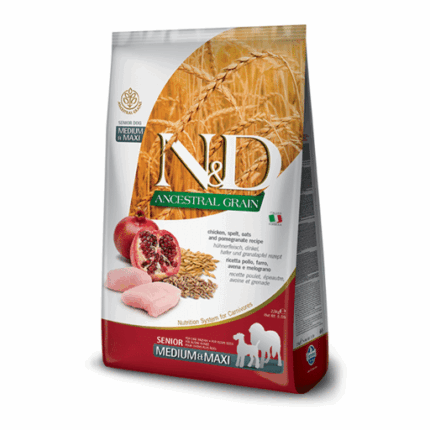 Farmina para perros - N&D Ancestral Grain Canine - Pollo & Granada Senior Medium & Maxi