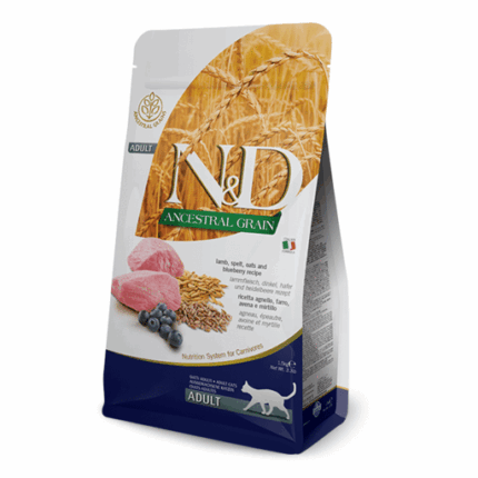 Farmina para gatos - N&D Ancestral Grain Feline - Cordero & Arándano Adult