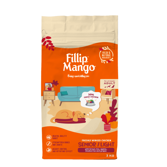 Fillip Mango Freshly Winged Chicken Para Perros Senior Light - Imagen 1