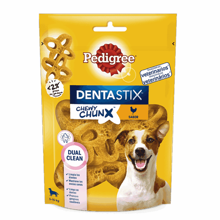 Pedigree Dentastix Chewy Chunx Snack Dental para Perros Pequeños Sabor Pollo, 68g - Imagen 1
