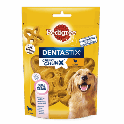 Pedigree Dentastix Chewy Chunx Snack Dental para Perros Medianos y Grandes Sabor Pollo, 68g