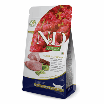 Farmina para gatos - N&D Quinoa Feline - Weight Management Cordero Adulto (control de peso)