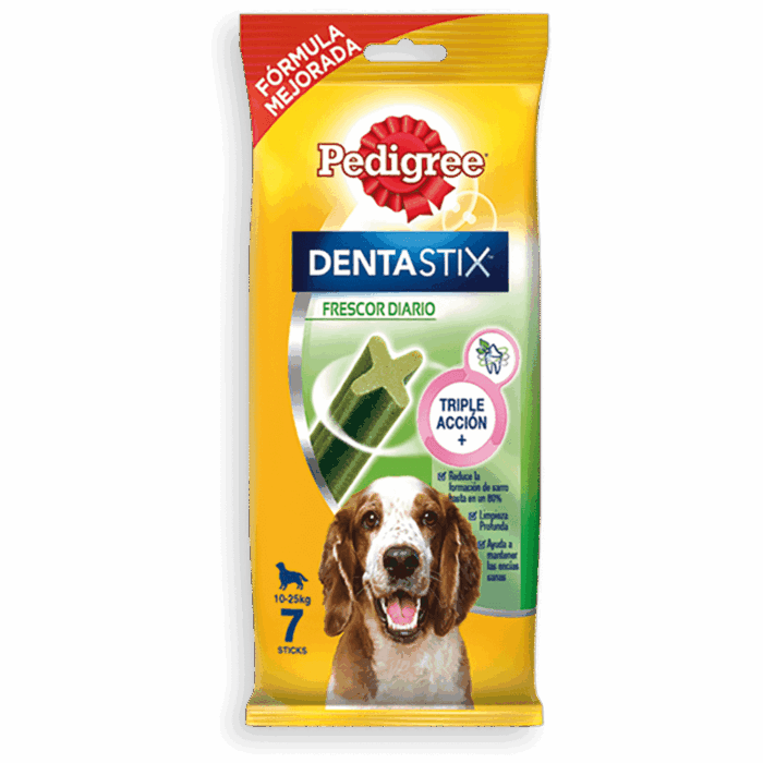 Pedigree Dentastix Fresh Snack Dental para la Higiene Oral y Contra el Mal Aliento de Perros Medianos 7ud - Imagen 1