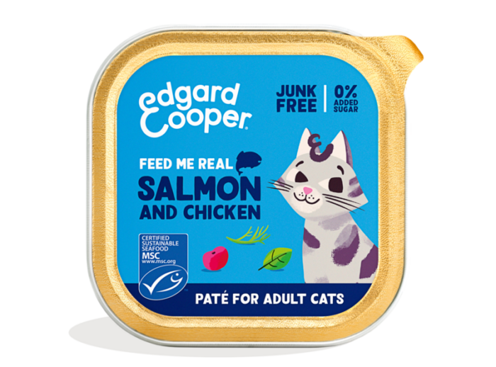 Edgard & Cooper Salmón Y Pollo - Paté Tarrina 85 g Para Gatos - Imagen 1
