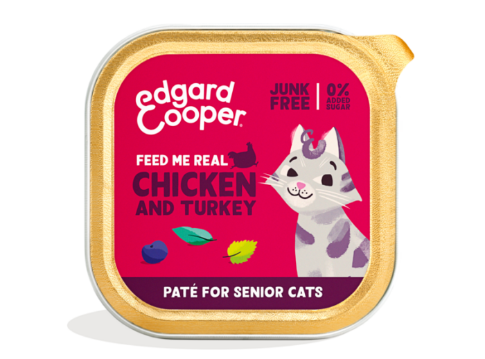 Edgard & Cooper Pollo Y Pavo - Paté 85 g Para Gatos Senior - Imagen 1