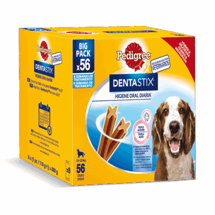 Pedigree Dentastix Snack Dental para la Higiene Oral de Perros Medianos 56ud