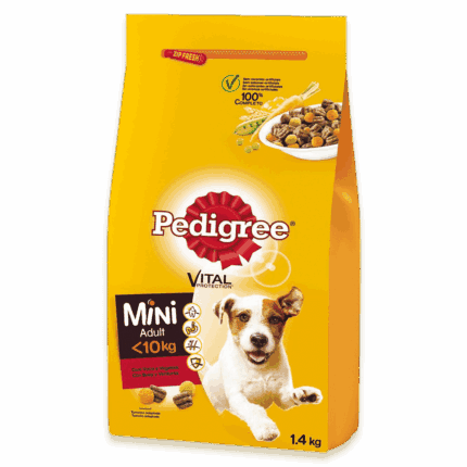 Pedigree Pienso para Perros Adultos Mini Sabor Buey y Verduras 1,4kg