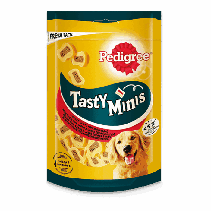 Pedigree Tasty Minis Snack para Perros Sabor Buey y Ave 130g - Imagen 1