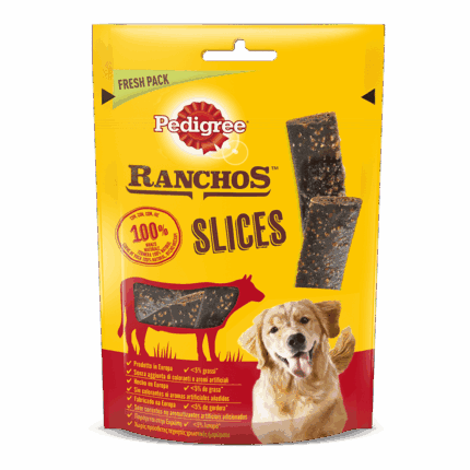Pedigree Ranchos Slices Snack para Perros Sabor Ternera, 60g