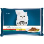 PURINA® GOURMET® PERLE Finas Láminas en Salsa con Buey, Pollo, Conejo, Salmón