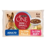 PURINA® ONE® Mini Perro Adulto húmedo Pollo y Buey en Salsa