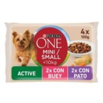 PURINA® ONE® Mini Perro Active húmedo Buey y Pato en Salsa