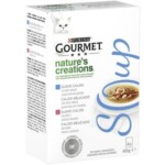 PURINA® GOURMET® Nature's Creations Soup con atún natural y guarnición de gambas y con atún y anchoas naturales