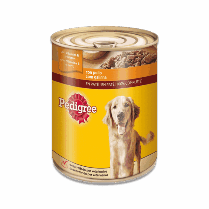 Pedigree Comida Húmeda para Perros Sabor Pollo en Paté Lata 800g - Imagen 1