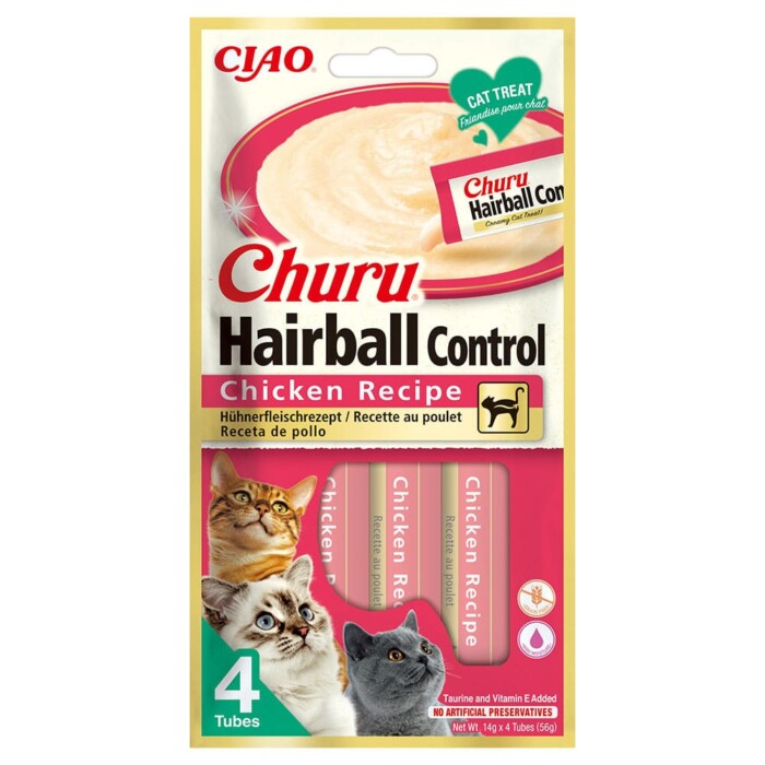 Churu Cat Hairball Recipe Pollo 4x14g - Imagen 1