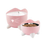 Catit Combo Fuente + Comedero Rosa para Gatos
