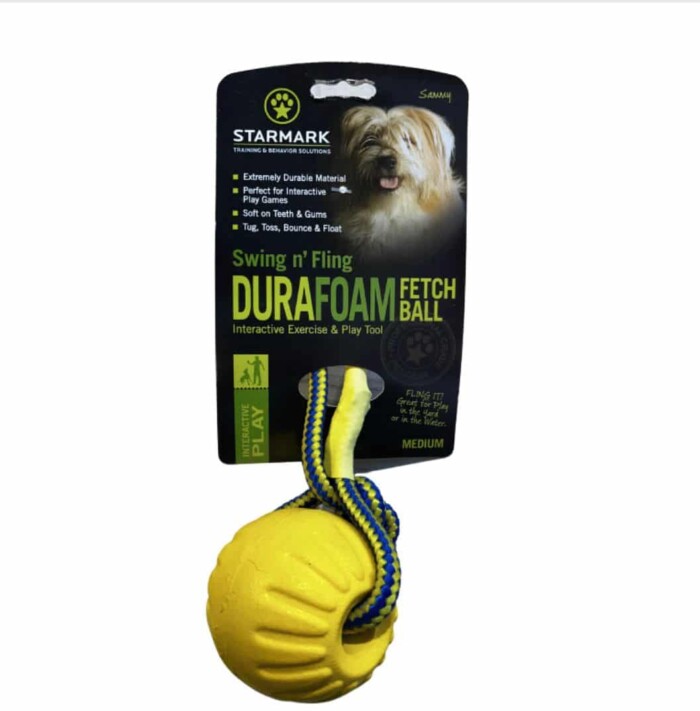 Starmark Pelota Swing & Fling Durafoam Fetch Ball Amarilla - Imagen 1