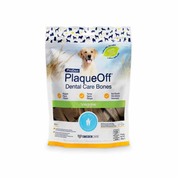 PlaqueOff Dental Care Bones Sabor Veggie 482g - Imagen 1