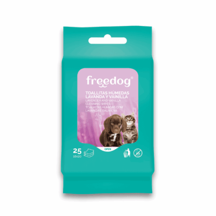 Freedog Toallitas Húmedas Lavanda Vainilla 25 unidades - Imagen 1