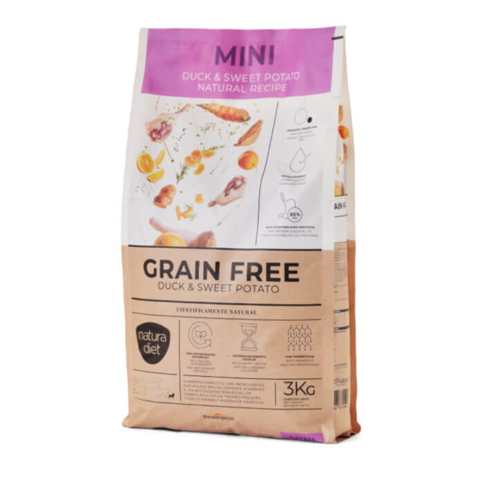 Natura Diet GRAIN FREE MINI Duck & Sweet Potato (Pato y Batatas) para perros mini - Imagen 1