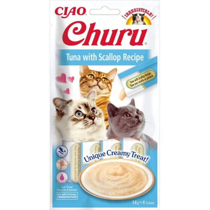 Churu Cat Atún Con Vieira 4 x 14g - Imagen 1