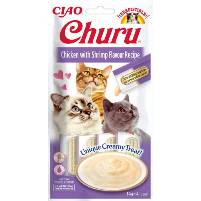 Churu Cat Pollo Con Gamba 4 x 14g - Imagen 1