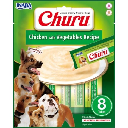 Churu Dog Pollo Con Vegetales 8 x 20g