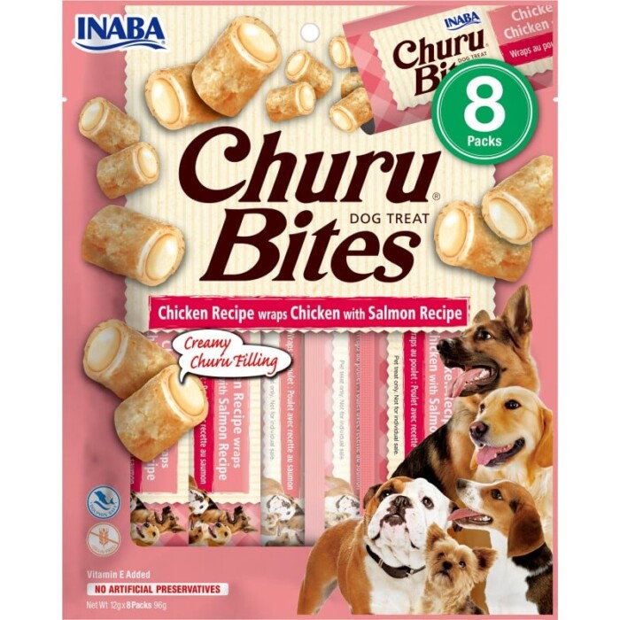 Churu Dog Bites Pollo Con Salmón 8 x 12g - Imagen 1