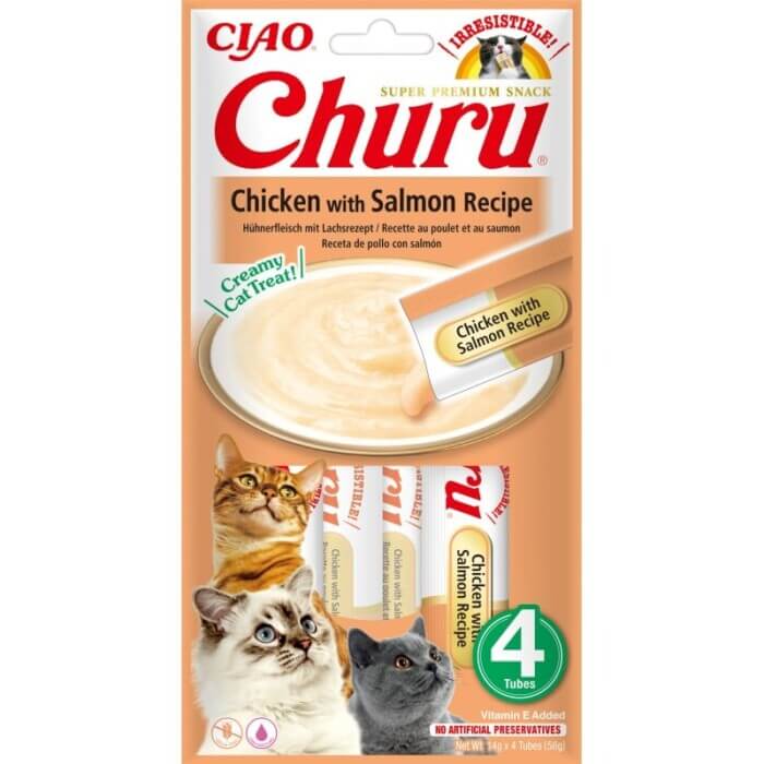 Churu Cat Pollo Con Salmón 4 x 14g - Imagen 1