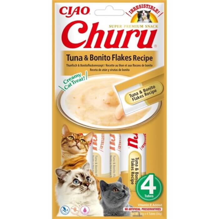 Churu Cat Atún Con Virutas De Bonito 4 x 14 - Imagen 1